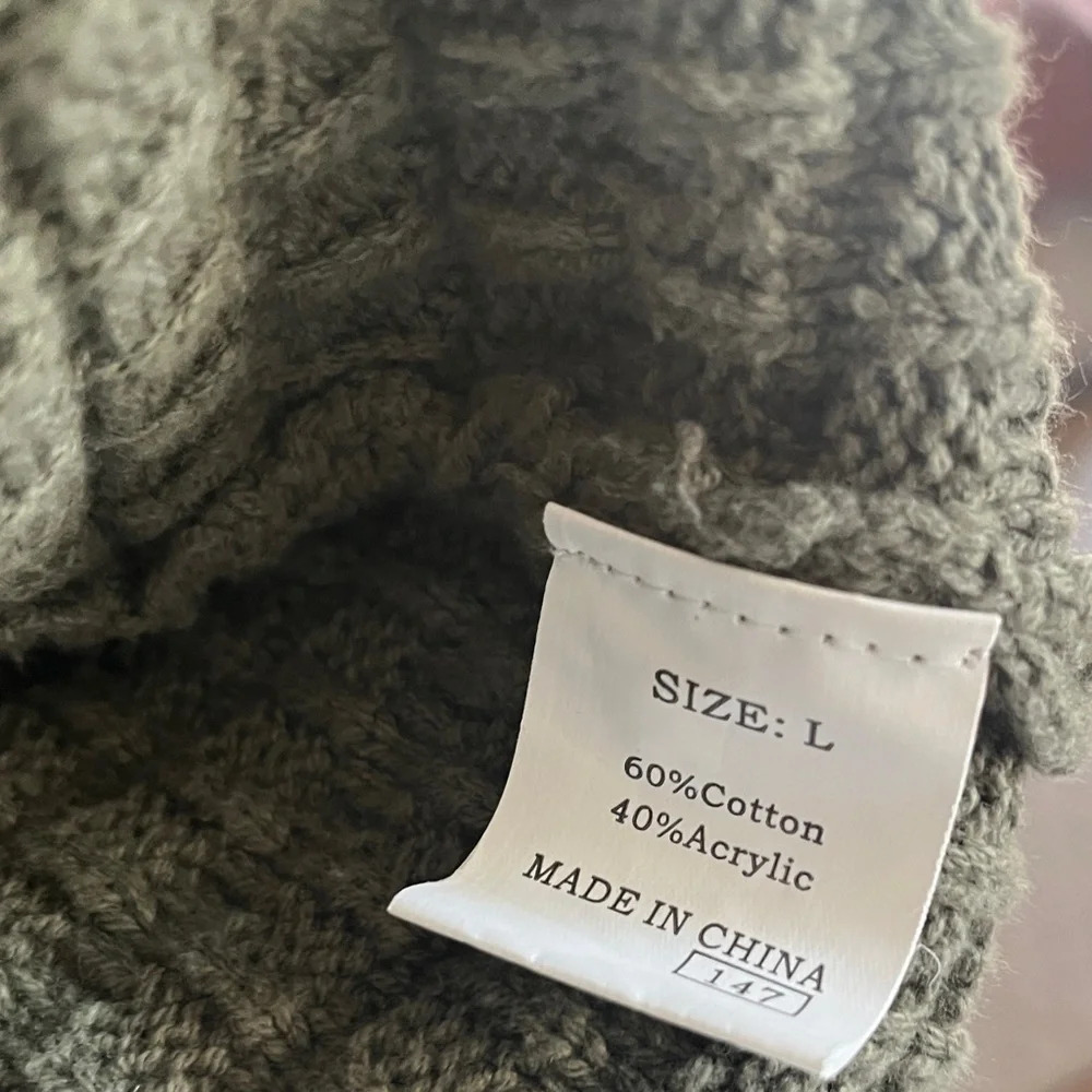 DOKOTOO Olive Green Textured Knit Sweater - Picture 3 of 3